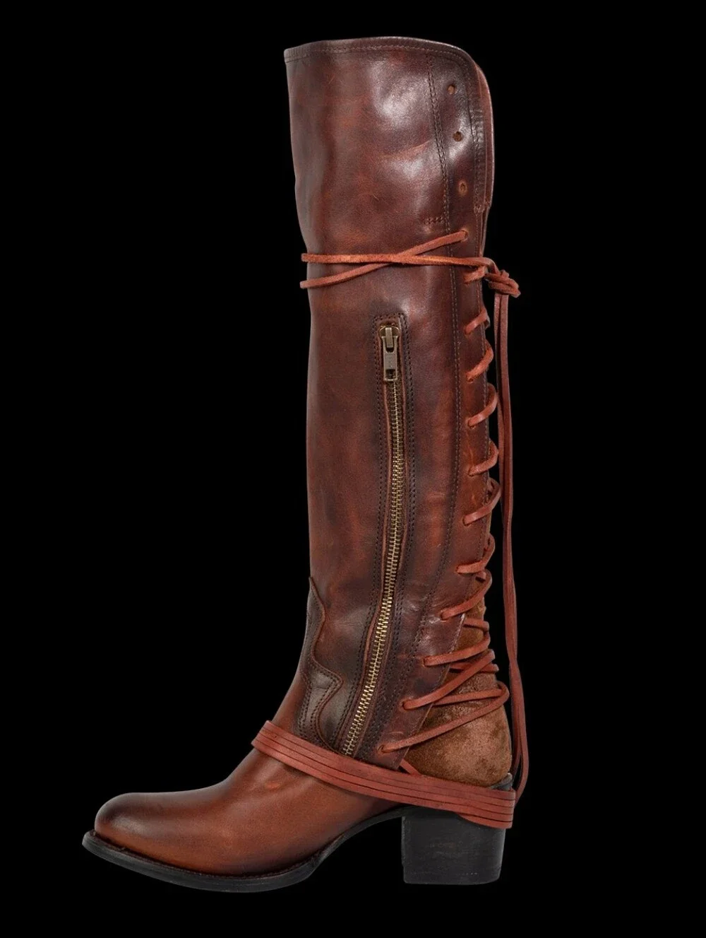 Freebird Women’s Tall Lace-Up Leather Boots